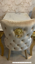 Load image into Gallery viewer, Giselle Cream Gold Lion Knocker Dining Chair