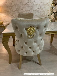 Louis Ice White And Grey Dining Table With Gold Legs And Sintered Top 1m 1.3m 1.4m 1.6m 1.8m