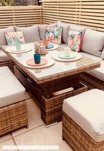 Load image into Gallery viewer, St Tropez Rattan High Back Corner Sofa With Rising Dining Table Set In Brown