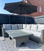Load image into Gallery viewer, Miami Corner Rattan Sofa Dining Set In Grey