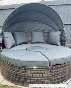 Mykonos Rattan Day Bed Sun Lounger & Table Set