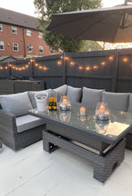 Load image into Gallery viewer, Miami Corner Rattan Sofa Dining Set In Grey