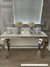 Load image into Gallery viewer, Louis White Marble &amp; Stainless Steel Console Table 120cm x 40cm x 75cm