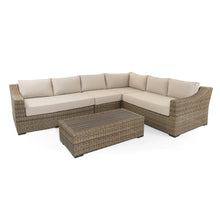 Load image into Gallery viewer, Notting Hill  Extra Large Modular Corner Sofa with Coffee Table in Brown Rattan