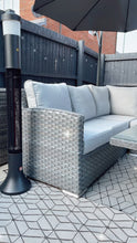 Load image into Gallery viewer, Miami Corner Rattan Sofa Dining Set In Grey