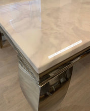 Load image into Gallery viewer, 1.5m Louis White Marble &amp; Stainless Steel Dining Table