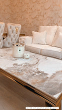 Load image into Gallery viewer, Louis Cream Coffee Table With Gold Legs And Pandora Sintered Top (130cm x 70cm)