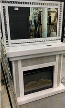 Load image into Gallery viewer, Glitz And Glamour White  Fireplace &amp; Electric Fire with Remote Control