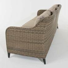 Load image into Gallery viewer, Camden 3 Seater Sofa with 2 Armchairs and Coffee Table in Brown Rattan