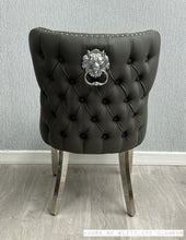 Load image into Gallery viewer, Valentina Grey Pu Lion Knocker Dining Chair