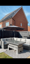 Load image into Gallery viewer, Miami Corner Rattan Sofa Dining Set In Grey