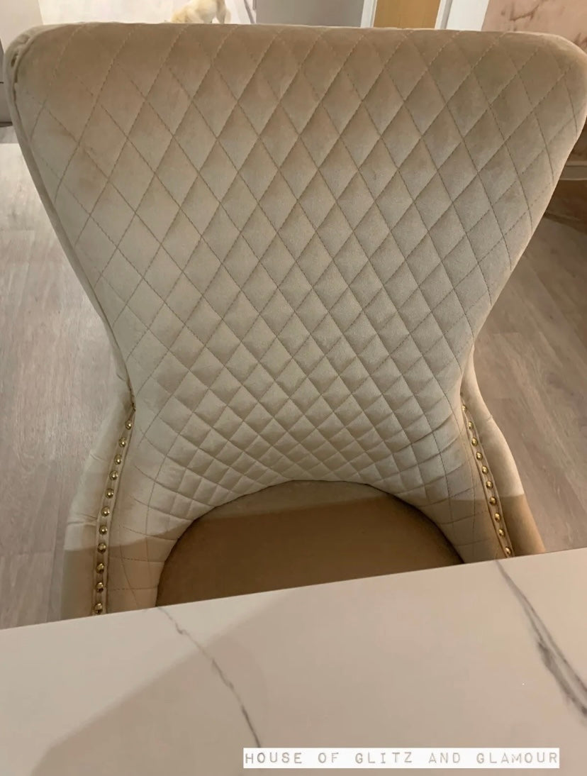 Louis Ice White And Grey Dining Table With Gold Legs And Sintered Top 1m 1.3m 1.4m 1.6m 1.8m
