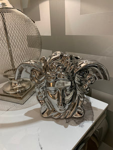Large Silver Silver Medusa Vase
