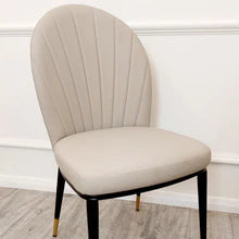 Etty Beige Leather Dining Chair