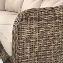 Load image into Gallery viewer, Kensington Brown Rattan Corner Sofa Garden Set With Rising Coffee To Dining Table