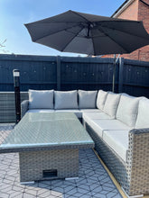Load image into Gallery viewer, Miami Corner Rattan Sofa Dining Set In Grey