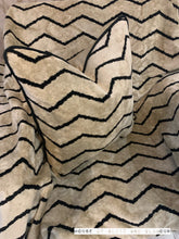 Load image into Gallery viewer, Manhattan Cushion in Beige and Black Chevron