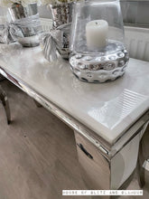 Load image into Gallery viewer, Louis White Marble &amp; Stainless Steel Console Table 120cm x 40cm x 75cm