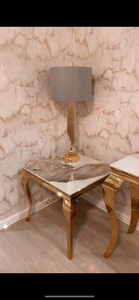 83cm Gold Table Lamp With Grey Shade