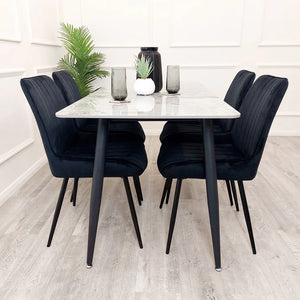 Trojan 1.4 Black Dining Table with Sintered Stone Top