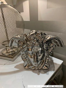 2  Silver Medusa Vases ( Medium & Large )