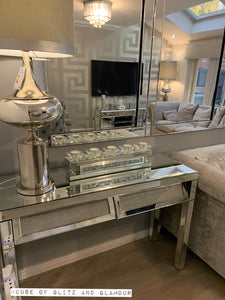 Glitz And Glamour 2 Drawer Silver Mirror Console Table