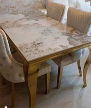Load image into Gallery viewer, Giselle Cream Gold Lion Knocker Dining Chair