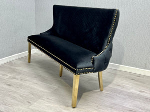 Giselle Black & Gold Luxury Bench