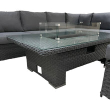 Load image into Gallery viewer, JAMAICA CORNER RISING DINING SET WITH FIRE PIT