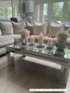 Glitz And Glamour Silver Mirror Coffee Table 110cm x 60cm