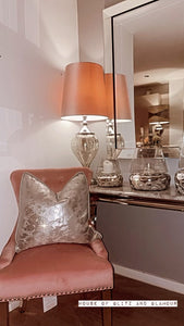 Medium 90cm Glass Bauble Lamp With Pink Velvet Shade