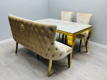 Load image into Gallery viewer, Giselle Cream &amp; Gold Luxury Bench