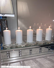 Load image into Gallery viewer, Silver Mirror Crystal 5 Piece Candle Holder