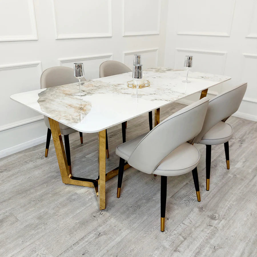 Astro Beige Leather Dining Chair