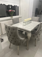 Load image into Gallery viewer, 1.2m Louis White Marble &amp; Stainless Steel Dining Table