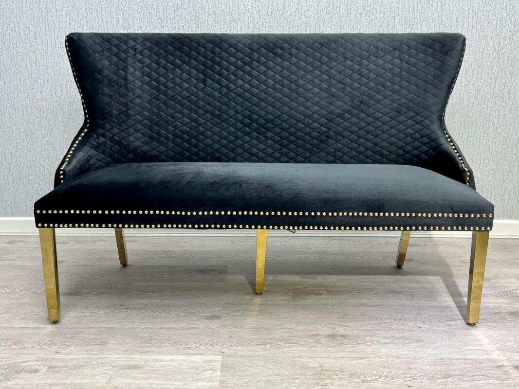 Giselle Black & Gold Luxury Bench