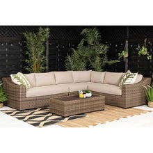 Load image into Gallery viewer, Notting Hill  Extra Large Modular Corner Sofa with Coffee Table in Brown Rattan