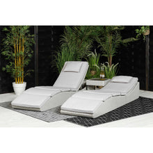 Load image into Gallery viewer, Kensington Set of 2 Sun Loungers with Side Table in Grey Rattan