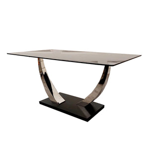 Jupiter 1.6 Chrome Dining Table with Black Sintered Stone Top