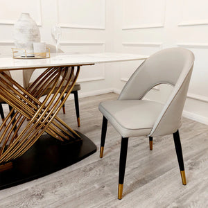 Astro Beige Leather Dining Chair