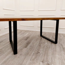 Load image into Gallery viewer, Halo 1.8 Dining Table Solid Dark Pine wood with Matt Black Metal Legs Regular price