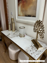 Load image into Gallery viewer, Louis Cream Console Table With Gold Legs And Sintered Pandora Top 140cm x 40cm x 75cm