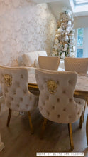 Load image into Gallery viewer, Louis Cream Dining Table With Gold Legs And Pandora Marble Top