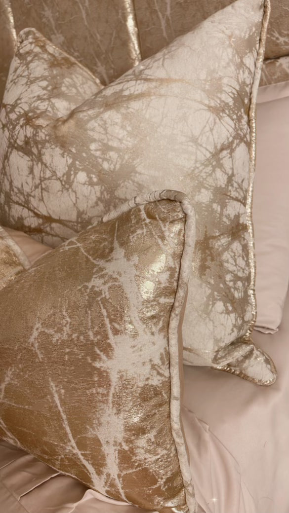 Paris Reversible Cushion in Beige / Gold