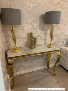 83cm Gold Table Lamp With Grey Shade