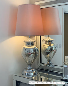 Large Bauble Lamp With 19inch Pink Shade
