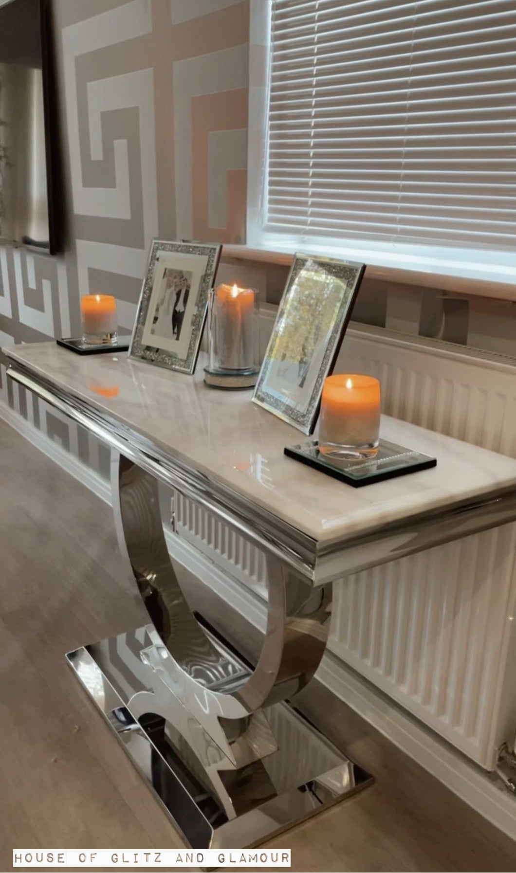 Arianna cream marble console table online