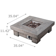 Load image into Gallery viewer, Outdoor Retro Wood Look Square Propane Gas Fire Pit