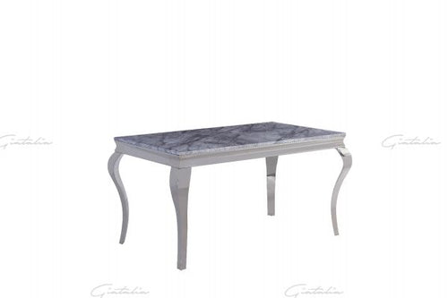 1.8m Louis White  Marble & Stainless Steel Dining Table