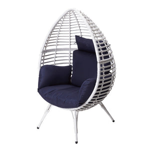 Patio Wicker Egg Chair White